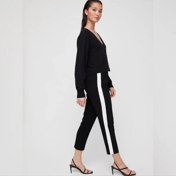 Babaton Pants - Babaton Aritzia Conan Black Side Stripe Tuxedo Crepe Ankle Trouser Pants Size 6